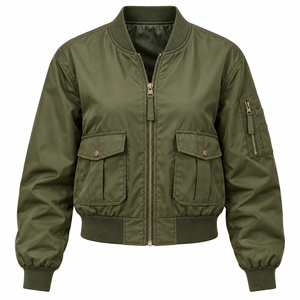 Blouson bomber pour femme, haute qualité, imperméable, grande taille, nouveau design, coupe courte, blousons bomber de sport personnalisés - Product Image 4