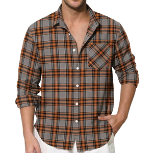 OEM Flannel <b>Shirts</b> Men's Dresses Long-Sleeved <b>Plaid</b> <b>Shirts</b> - Product Image 5