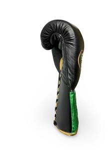 Gants de boxe professionnels de haute qualité en cuir véritable, noirs et verts, personnalisés, pour l'entraînement et le combat. - Product Image 6