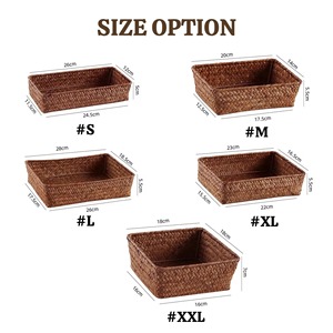 ชุดตะกร้าหวายทะเล 5 ใบ พร้อมโครงเหล็ก ตะกร้าเก็บของทำมือ ขายส่ง เป็นมิตรกับสิ่งแวดล้อม ผลิตในเวียดนาม - Product Image 2