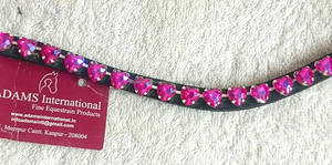 Banda para la frente de brida de caballo personalizada de cuero genuino con cristales Buena calidad Venta al por mayor Bandas artesanales en todos los tamaños - Product Image 2