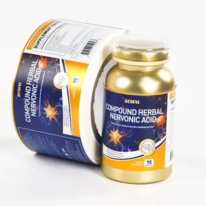 สติกเกอร์กันน้ำแบบกำหนดเองสำหรับขวดอาหารเสริม ดีไซน์พรีเมียม ทนทาน - Product Image 1