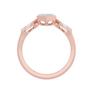 Anillos de compromiso de diamantes cultivados en laboratorio, solitario de tres piedras, biselado, medio biselado, corte escalonado de moda, súper elegante, corte bala, marquesa, para mujer - Product Image 4