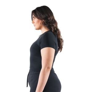 เสื้อยืดครอปสำหรับผู้หญิงเสื้อครอปผ้าฝ้ายระบายอากาศลำลอง - Product Image 3