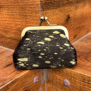 New <b>Vintage</b> Metallic Cowhide Coin Purses Genuine Leather Change Purses with Clasp Women's Travel <b>Mini</b> Wallets Card Cash Holder - Product Image 2