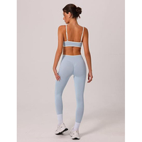 Ensemble de yoga crop top pour femme : Soutien-gorge de sport à maintien élevé et Leggings taille haute sculptants effet push-up, en Nylon Spandex, respirant et à séchage rapide
