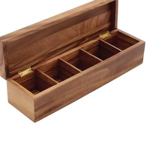 Caja de Almacenamiento de Joyas de Madera de Acacia Tallada de Primera Calidad para Herramientas, Decoración del Hogar Estilo Bohemio y Regalo - Product Image 1