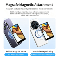 Layar Monitor Selfie Magnetik T1 Gaya Baru dengan Remote Control & Roda Fokus, Layar Tampilan Kamera Belakang, Mirroring untuk Vlogging