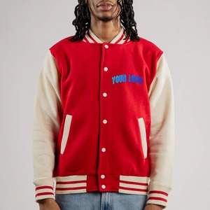 Veste universitaire personnalisée en laine pour seniors avec manches en cuir et broderies chenille de noms et numéros Letterman - Product Image 4