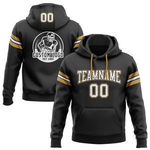 เสื้อฮู้ดดี้ฟุตบอลสีดำขาว-ทองโบราณ แบบใหม่ ออกแบบเอง ตัดเย็บโดยตรงจากโรงงาน ขายส่ง - Product Image 1