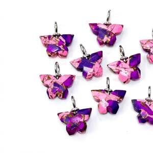 Colgante de Mariposa de Turquesa Rosa Púrpura Mohave AAA, Plata de Ley 925, Tallado a Mano, con Gema de Turquesa Rosa Púrpura - Product Image 6