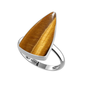 925 Sterling Silver <b>Ring</b> Bezel Setting <b>Tiger</b> <b>Eye</b> Gemstone Mix Shapes Classic Wedding Party Trendy Fashionable Unisex High Finish - Product Image 5