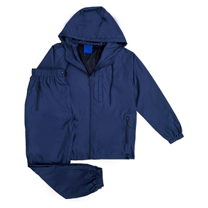 Wholesale <b>Men</b> Windbreaker Set <b>Waterproof</b> Hooded Tracksuit Sportswear 2 Piece Jogging <b>Suit</b> Outdoor Training Jacket Pants - Product Image 1