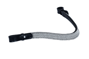 Luxury Crystal Rhinestone Curved Horse Browband Premium Leather English Bridle <b>Equestrian</b> Riding Horse Show Comfortable Durable - Product Image 4
