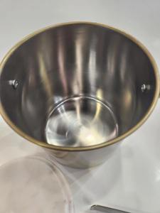 Premium Gold Ice <b>Bucket</b> with White <b>Lid</b> and Tongs Perfect for Event Buffets Home Bars Wine Beer And Champagne Chiller - Product Image 4