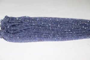 Cuentas Rondelle facetadas de tanzanita natural de 16 pulgadas al por mayor, piedras preciosas naturales de 3-4,5mm - Product Image 4