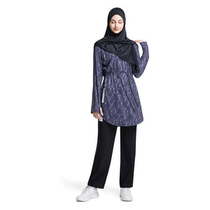 <b>Modest</b> Sportswear for Women Solid Sweatshirt with Islamic Fashion Breathable Quick Dry Lightweight Polyester/Cotton Active Wear - Product Image 4