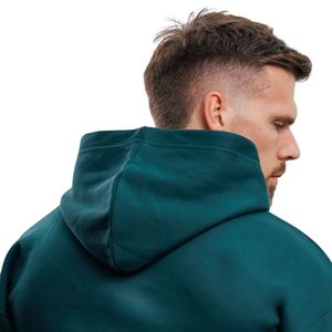 Mens Deep Teal Pullover Hoodie Casual Fleece Sweatshirt Long Sleeve <b>Athletic</b> Gymwear Fashion Hoodie Apparel - Product Image 4