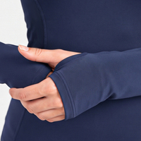 Haut de base personnalisé avec logo pour femme, à manches longues, léger, avec fermeture éclair sur le devant, pour l'équitation