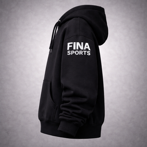 Sweat à capuche épais orné de strass 350 GSM, sweat à capuche personnalisé en cristal, streetwear, pull-over FINA SPORTS, sweat à capuche épais orné de strass 350 GSM - Product Image 4