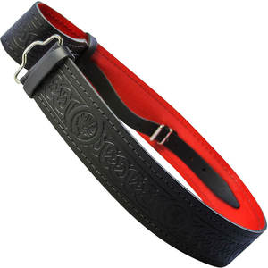 Cinturón de Cuero con Diseño de Cardo Celta, Forrado, de 2.25 Pulgadas de Ancho, de Alta Calidad, con Diseño Repujado, para Kilt Highland, Superventas - Product Image 2