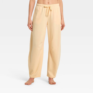 Pantalones de Salón Texturizados Tipo Waffle para Mujer, Pierna Ancha, Cintura Elástica con Cordón, Suaves, Transpirables, Casuales y Relajados - Product Image 5