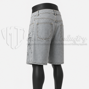 Pantalones Cortos de Mezclilla Holgados para Hombre, Estilo Vintage, Lavados, Largos hasta la Rodilla, Estilo Urbano - Product Image 4