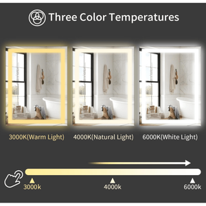 Espejo de Pared LED Inteligente con Control de Temperatura de Tres Colores RGB, Funciones Antivaho y Anti-Rotura - Product Image 4