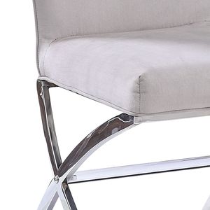 Set di 2 sedie laterali da pranzo Beige e cromate con eleganti gambe in metallo X - Product Image 5