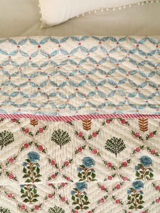 Edredón Estampado Bohemio con Diseño Floral Azul, Hecho a Mano en Algodón, Ecológico, Moderno, para Decoración del Hogar, Juego de Ropa de Cama de Invierno - Product Image 3