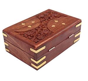 ZNZ CRAFT High Quality Handcrafted Wooden Jewelry <b>Storage</b> <b>Box</b> Carved Design Antique Style Decorative Keepsake <b>Box</b> for Gifts Home - Product Image 6