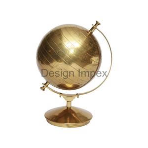 Soporte de globo de lujo decoración del hogar venta al por mayor Metal latón globo dorado modelo pieza central artículo decorativo globo giratorio artesanías - Product Image 1