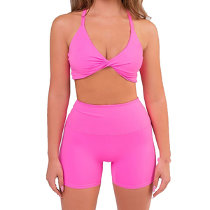 Ensembles de soutiens-gorge de sport sans coutures à maintien élevé pour femmes, légers, personnalisables avec impression frontale, respirants, vente en gros, vêtements de fitness sans manches - Product Image 6