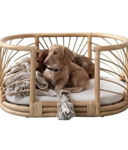 Un refugio acogedor para tu mascota que ofrece a tu compañero peludo un lugar cálido y relajante para descansar. Cama de ratán para mascotas. - Product Image 4