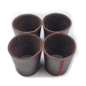 Nouveauté : Gobelets à dés 100 % cuir PU véritable, écologiques, conception OEM personnalisée, 16 cm, logo personnalisé - Product Image 4