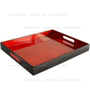 Plateau de service en bois laqué de luxe, écologique, de qualité commerciale, personnalisé OEM ODM, pour la décoration, fabriqué au Vietnam, vente en gros - Product Image 4