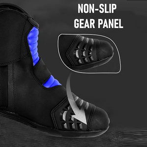 Bottes de moto imperméables, bottes de moto pour hommes en cuir, chaussures de course de moto toutes saisons - Product Image 3