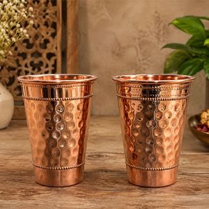 Vaso de Cobre Hecho a Mano, Ecológico, con Relieve, Diseño Vintage, Portátil, para Fiestas en Casa, Bodas - Product Image 1