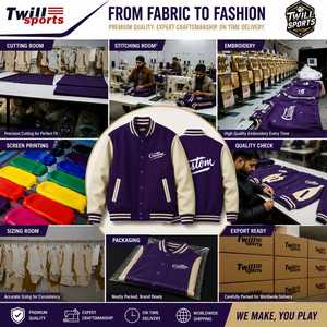 Veste universitaire pour homme, couleur violette, avec logo personnalisé brodé, col rabattu, coupe classique, style décontracté, laine et polyester, hiver - Product Image 6