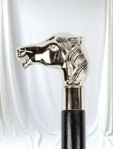 Brass Horse Slim Handle Walking Stick |Minimal Vintage Designer Walking Cane | Elegant Gentleman Gift - Product Image 2