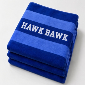 Toalla de Playa Personalizada de Algodón Suave a Rayas, Toalla Rectangular Azul Moderna para Piscina, Toalla de Baño de Verano Lista para Personalizar - Product Image 6