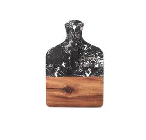 Tabla de cortar rectangular de madera y mármol blanco de primera calidad con asa, tabla de cortar decorativa para hotel y restaurante - Product Image 4