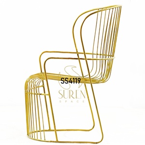 เก้าอี้รับประทานอาหารดีไซน์แบบอินเดียที่ทันสมัยทำด้วยมือทำด้วยมือทำจากเหล็กแข็งหรูหราหนังหรูหราใช้ในร้านอาหารไม้เนื้อแข็ง - Product Image 2