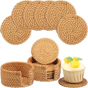 Ensemble de sous-verres en rotin naturel, vente en gros, sous-verres tissés à la main, vaisselle écologique, décoration de la maison, directement de l'usine - Product Image 4