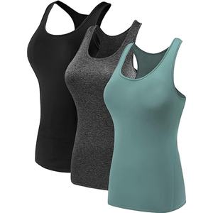 Paquete de 3 camisetas sin mangas informales para mujer, chaleco de gimnasio de Color sólido, ropa de capa Base, Colección caliente, conjunto de 3 paquetes de tamaño de EE. UU. - Product Image 6