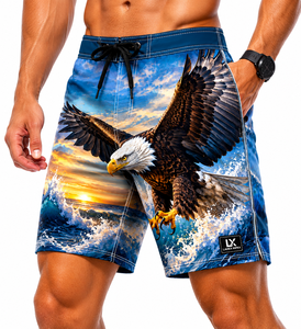 Custom Men's Eagle Print Board Shorts Quick Dry <b>Surf</b> Shorts Beach Swim Trunks Sublimation Printed Water Sports Shorts OEM ODM - Product Image 1