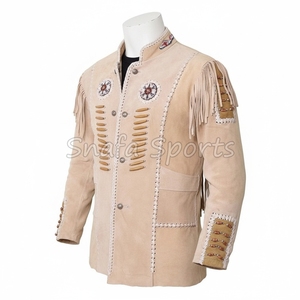 เสื้อแจ็คเก็ตหนังผู้หญิงสไตล์ตะวันตกแบบใหม่ แต่งพู่หนังกลับแท้ สไตล์คาวเกิร์ล เสื้อแจ็คเก็ตนักขี่มอเตอร์ไซค์สำหรับผู้หญิง - Product Image 3