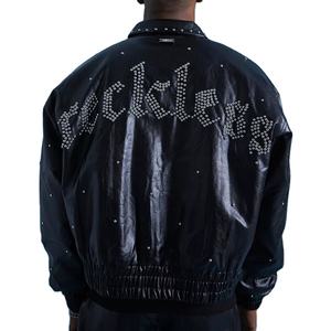 Chaquetas hechas a medida mujeres bombardero chaquetas de cuero con diamantes de imitación señoras de moda al aire libre moto Motocross - Product Image 3