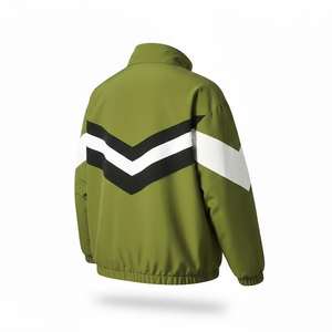 Veste de pluie rétro personnalisée à fermeture éclair, style streetwear, avec doublure en mesh, tissu nylon léger, coupe oversize, coupe-vent pour homme - Product Image 5