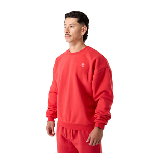 เสื้อสเวตเชิ้ตคอกลมสีพื้นบุขนแกะ แขนยาว สำหรับผู้ชาย ขายส่งจำนวนมาก รับผลิตแบบ OEM - Product Image 2